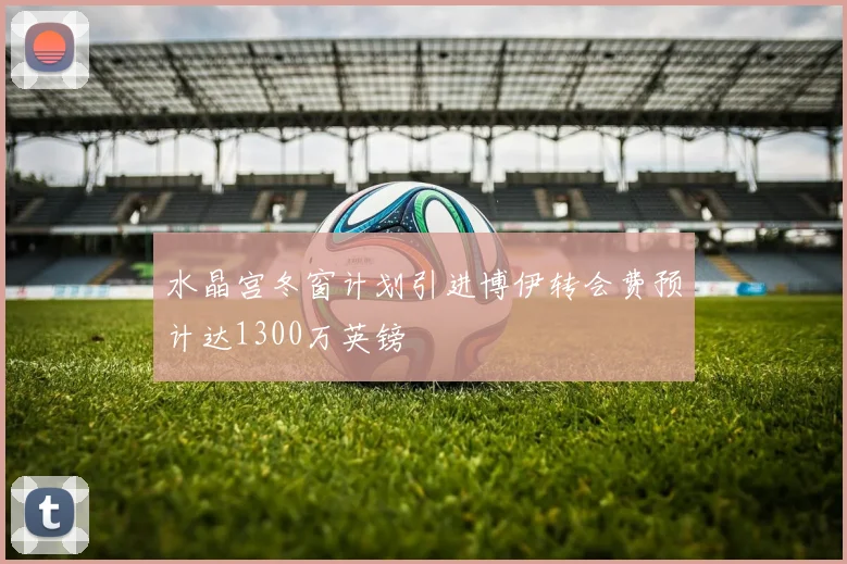 水晶宫冬窗计划引进博伊转会费预计达1300万英镑